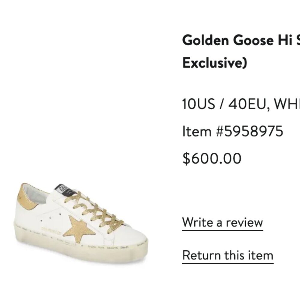 Golden Goose Hi Star Metallic Platform Sneaker (Women) (Nordstrom Exclusive)